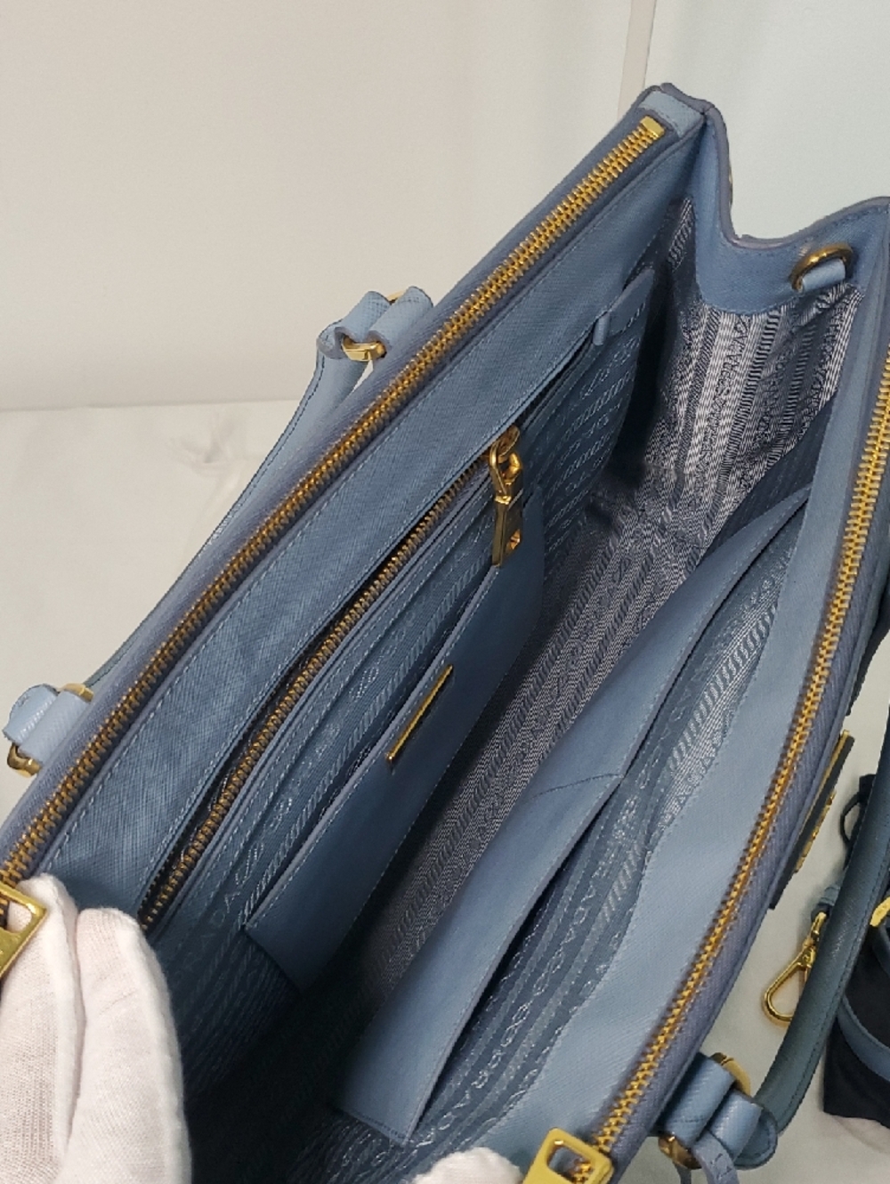 Prada Saffiano Lux Medium Double Zip Tote - Picture 9 of 15